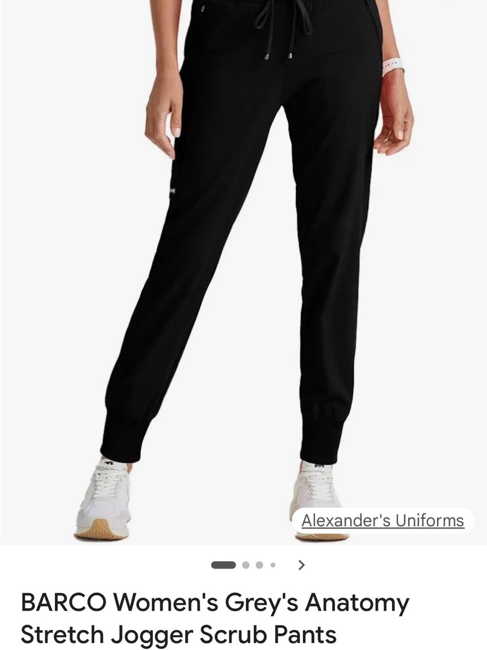 Barco Uniforms Black Women's Stretch Jogger Scrub Pants